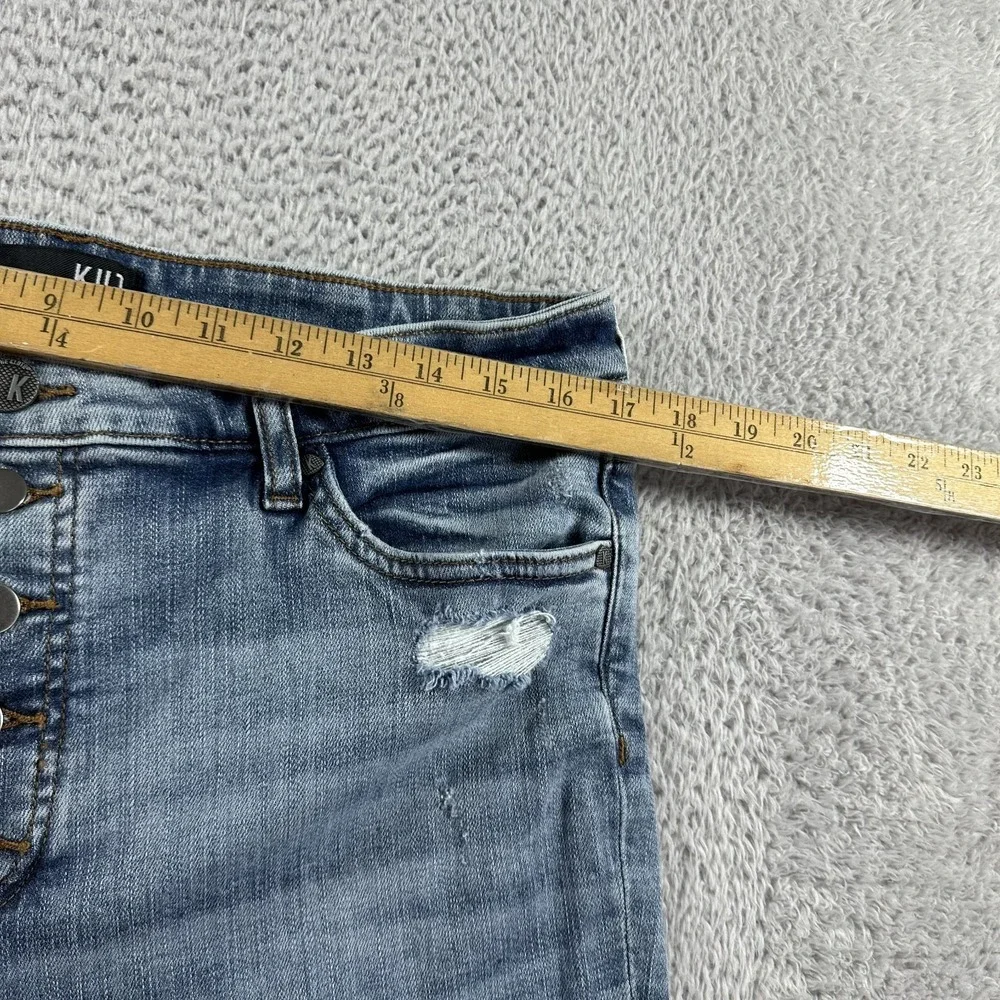 Kut From The Kloth Jeans Womens 14 Catherine Boyfriend Heavy Distress Rips Faded